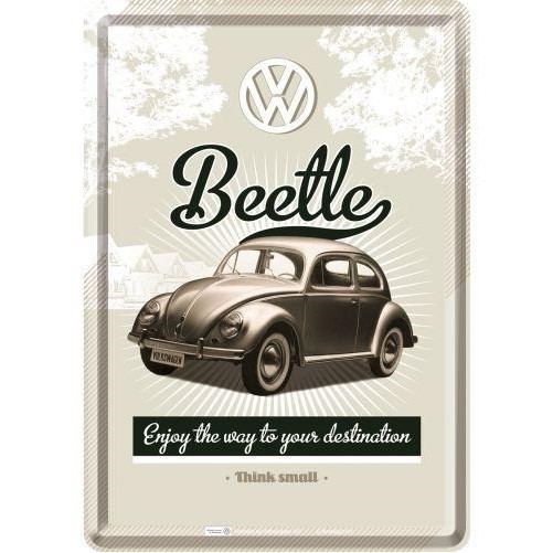 Metalen wenskaart  VW Beetle