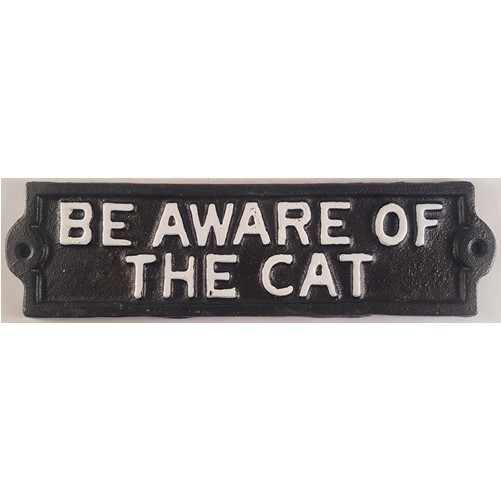Decoratieve gietijzeren muurplaat : Be aware of the Cat
