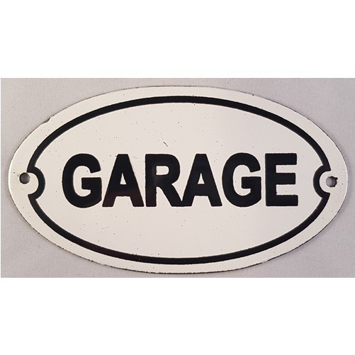 Bordje emaille ''garage'' voor op deur of muur